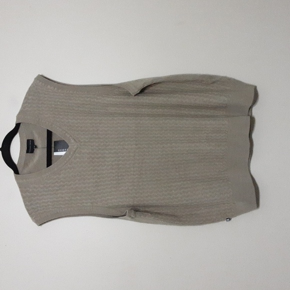 Geoffrey Beene sweater knit vest pullover men beige v-neck XL Y2K.Grandpa soft - Picture 1 of 6